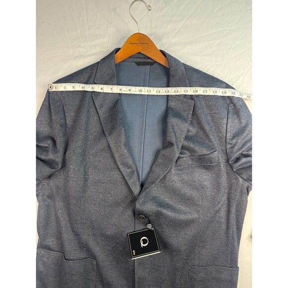 Q by Flynt Blazer Mens Size 48R Booth Jacket Navy 2 Button Single-Breasted - Picture 10 of 16